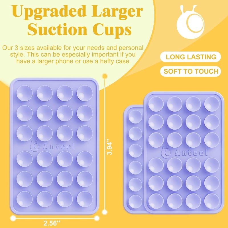 PKYAA Anteel Silicone Suction Phone Case Adhesive Mount, Upgraded Super Strong Grip, Durable, Easy to Use, Hands-Free Sticky Phone Holder for Selfies, Tiktok Videos, 2.56"x3.94" (Baby Blue) - Image 5